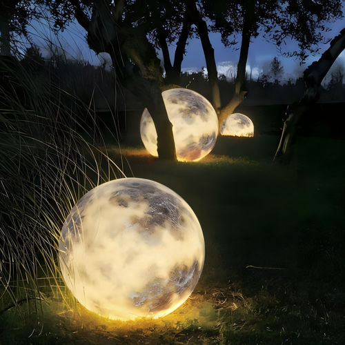 LunaSphere - Solar LED Gartenleuchte im Mond-Design, wasserdicht