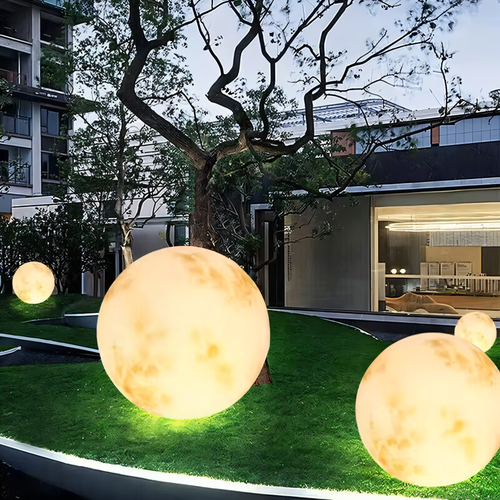 LunaSphere - Solar LED Gartenleuchte im Mond-Design, wasserdicht