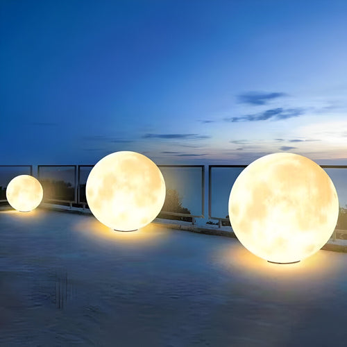 LunaSphere - Solar LED Gartenleuchte im Mond-Design, wasserdicht