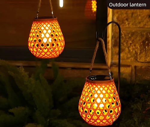 BambooLume - Solarbetriebene Gartenleuchte im Bambus-Design, ideal für den Außenbereich