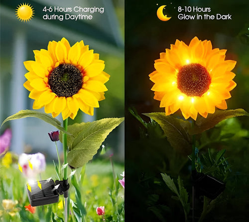 LumiBloom - Solarbetriebene LED Gartenleuchte im Blumen-Design, wasserdicht