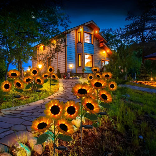 LumiBloom - Solarbetriebene LED Gartenleuchte im Blumen-Design, wasserdicht