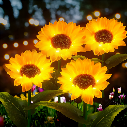 LumiBloom - Solarbetriebene LED Gartenleuchte im Blumen-Design, wasserdicht