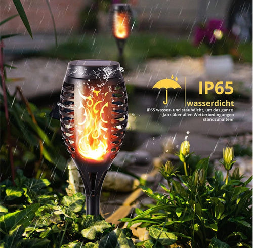 LumenTorch - Solar-Fackeln mit Flackernder LED-Flamme für Garten