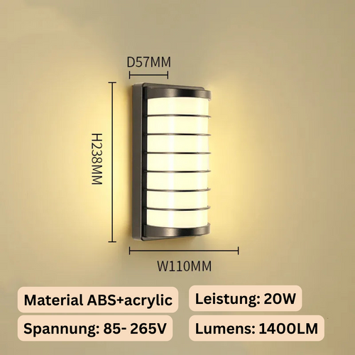 GuardLite - Robuste LED Wandleuchte für Garten, Balkon und Terrasse, wetterfest und langlebig