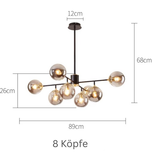 DeckenglanzKrone - Moderner LED Kronleuchter Schwarz im Nordischen Stil für Elegante Wohnräume