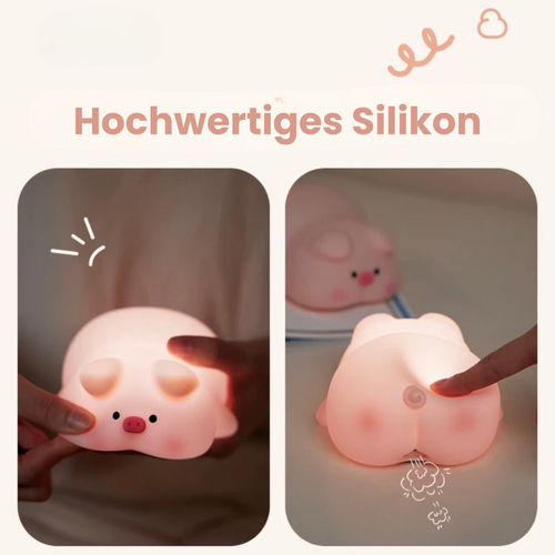 GlowKlein - Piggy Nachtlicht für Kinderzimmer – Warmes Licht für eine sichere Nachtruhe