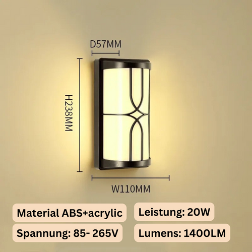 GuardLite - Robuste LED Wandleuchte für Garten, Balkon und Terrasse, wetterfest und langlebig