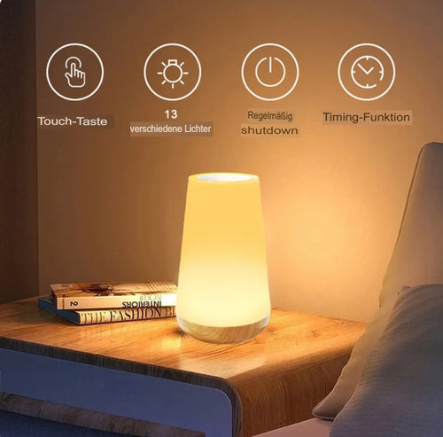 MondLeuchte - Dimmbare Akku Nachttischlampe mit Touch-Sensor & 13 Farben