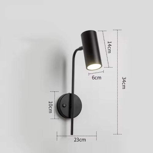 Cardona - Verstellbare LED Wandleuchte Schwarz mit Touch-Funktion für modernes Wohnen