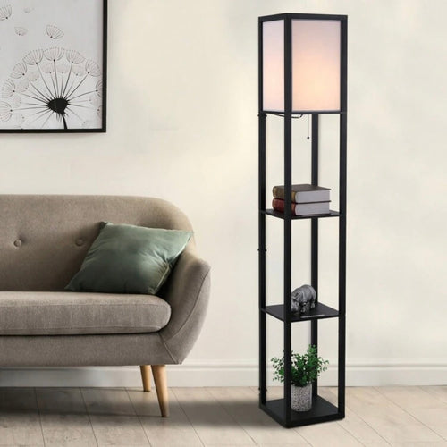 LumenAura - Stehlampe Schwarz für Wohnzimmer & Büro – Modernes Design mit E27 LED Fassung 1