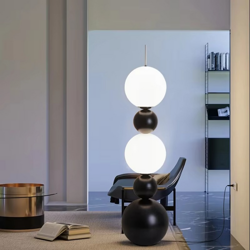 LumenGlanz - Stehlampe Schwarz für Stilvolle Wohnräume - Dimmbar & Handgefertigt