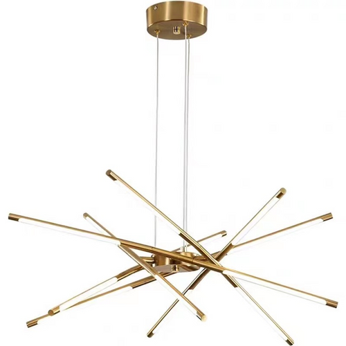 SchimmerKranz  - Moderner LED Kronleuchter in Gold für Wohnzimmer & Esszimmer, Dimmbar und Elegant