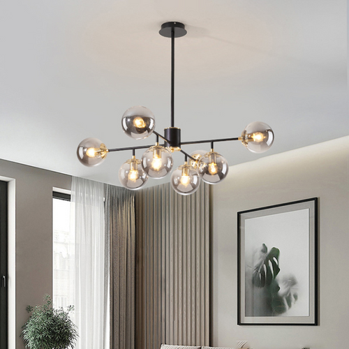 DeckenglanzKrone - Moderner LED Kronleuchter Schwarz im Nordischen Stil für Elegante Wohnräume