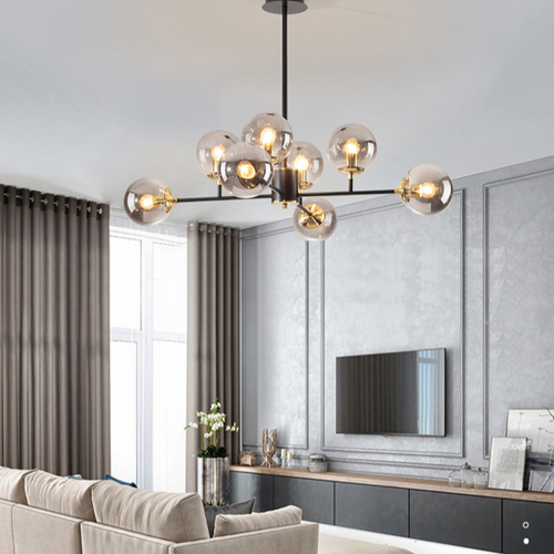 DeckenglanzKrone - Moderner LED Kronleuchter Schwarz im Nordischen Stil für Elegante Wohnräume