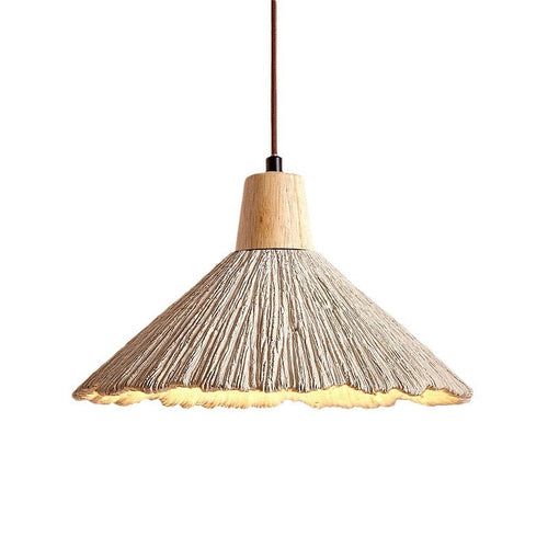 GlanzPendelo - LED Deckenleuchte für Wohnzimmer & Esszimmer – Handwerklich, Holz-Zementoptik, Diffuses Licht