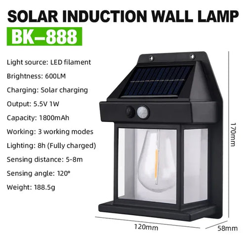 SolarisLite - Umweltfreundliche Solar-Wandlampe für Außenbereiche