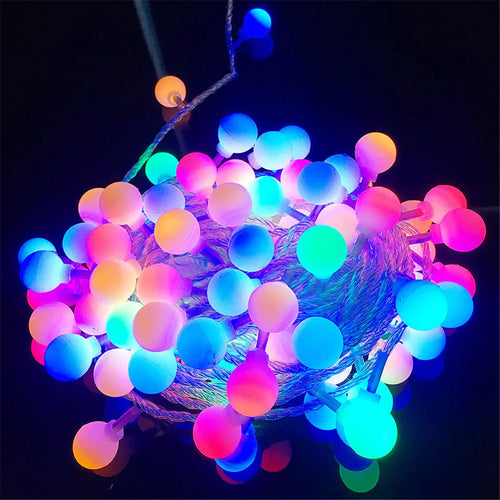 FairySphere - 220V LED Lichterkette mit 100 Kugeln, 8 Beleuchtungsmodi für Garten und Terrasse
