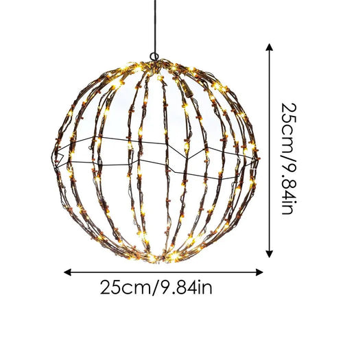 GlowGlobe - LED Kugel Licht für Weihnachtsdekoration, Gartenbeleuchtung für Balkon und Terrasse