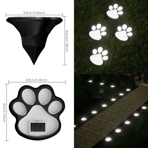 LumenPaw - Solarbetriebene Hundepfoten-Gartenleuchte mit LED, für Balkon und Garten