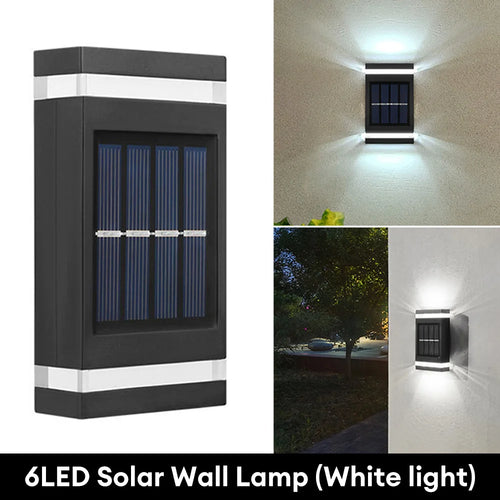 RadiantFence - Solarbetriebene LED Wall Lampe für Garten & Terrasse, wetterfest