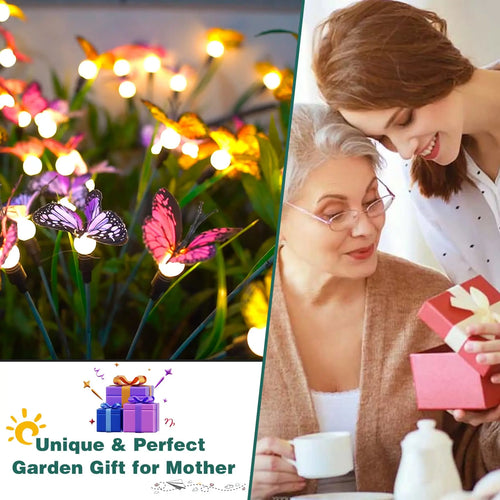 SolarFlutter - Schmetterlings-Solarleuchte mit 8 Modi für Garten, Hochzeit und Dekoration