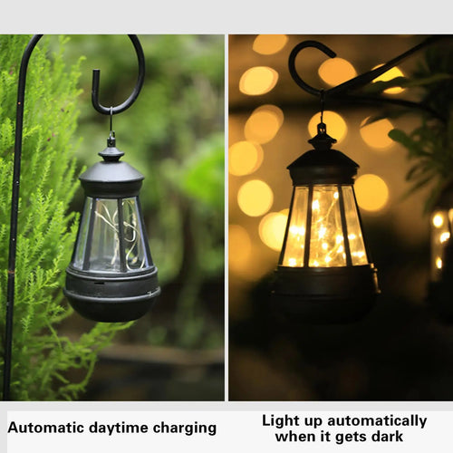 LumenLantern - Solar LED Kerosene Lampe für Garten und Terrasse, Retro Laterne mit LED