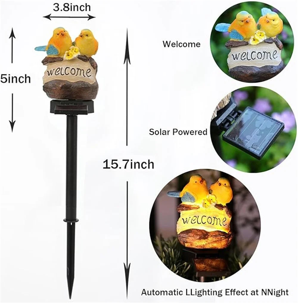 LumenBird - Solarbetriebene Gartenleuchte mit LED-Vogel für Terrasse und Garten