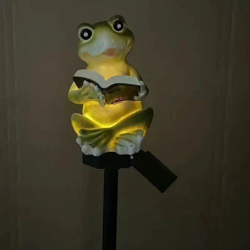 LumiFrog - Solarbetriebene LED Wandleuchte in Froschform für Außenbereich