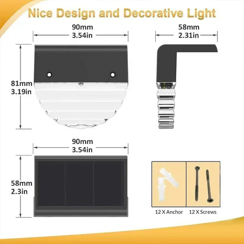 SolarStride - Solarbetriebene LED Deck- und Stufenlichter für Garten und Terrasse, wasserdicht