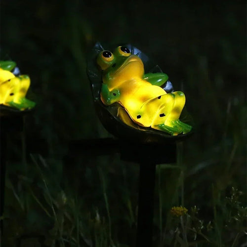 LumiFrog - Solarbetriebene LED Wandleuchte in Froschform für Außenbereich