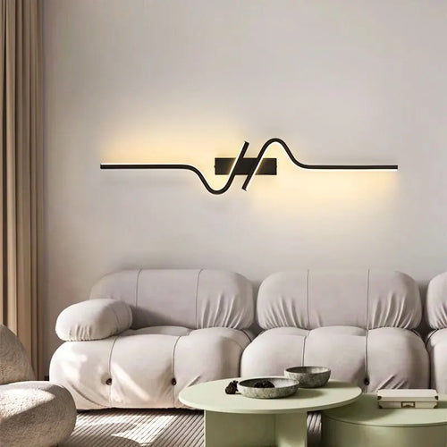 ZenGlow - Moderne LED Wandleuchte Schwarz für Innenräume