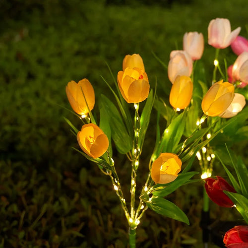 LumaTulip - Solarbetriebene LED Tulpenblumen Gartenleuchte für Außenbereich, wasserdicht