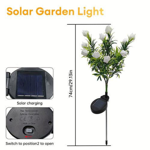 LumaFlora - Solar LED Gartenlampe für den Außenbereich, Automatisches Licht für Terrasse und Garten