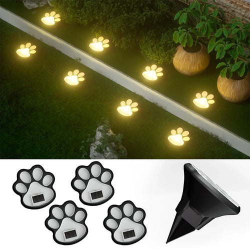 LumenPaw - Solarbetriebene Hundepfoten-Gartenleuchte mit LED, für Balkon und Garten