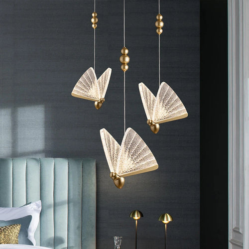 LumiWing - Moderner LED-Kronleuchter in Gold für Schlafzimmer und Wohnzimmer