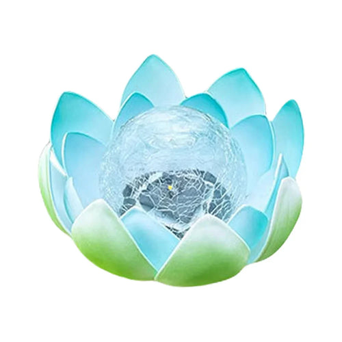 LumeLotus - Solar LED Lotus Blume mit dekorativem Glasball