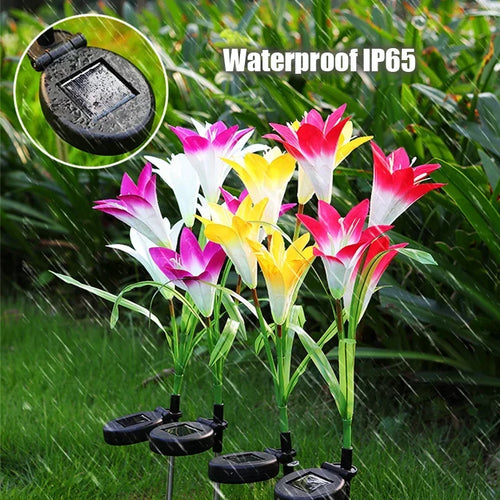 LumenFlora - Solarbetriebene LED Gartenleuchte für draußen, wasserdicht und langlebig