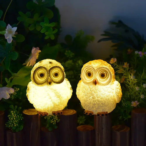 LumiOwl - Solarbetriebene LED Gartenlampe im Eulen-Design für den Außenbereich, wasserdicht
