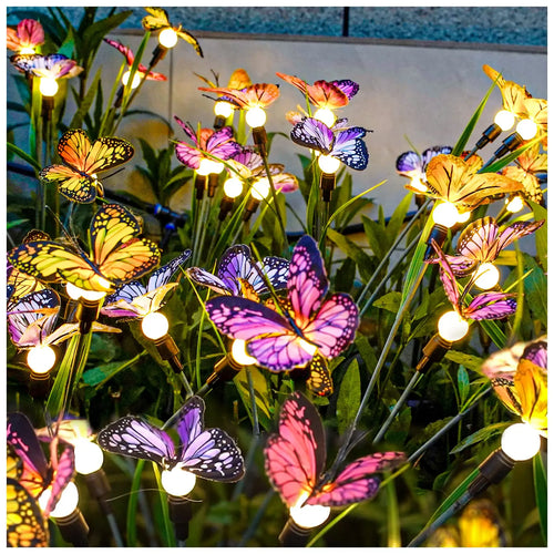 SolarFlutter - Schmetterlings-Solarleuchte mit 8 Modi für Garten, Hochzeit und Dekoration