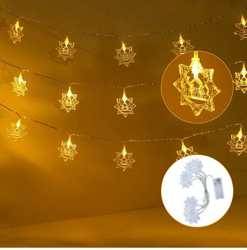 StarLumen - Eid Mubarak LED Lichterkette mit Mond und Sternen Design