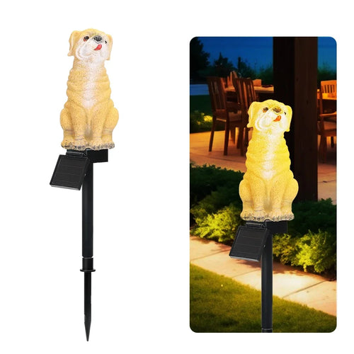 LumiPet - Solarbetriebene LED Tiergartenlampe für Außenbereich mit Charme