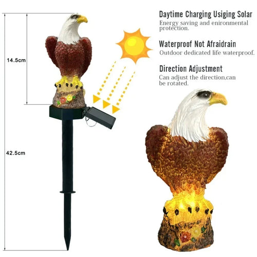 LumenEagle - Solarbetriebene LED Gartenbeleuchtung für Außen, dekorativ und langlebig