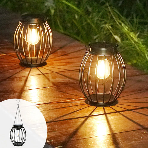 GlowBulb - Wasserdichte LED Solarwandleuchte für Garten und Terrasse, warmweiß