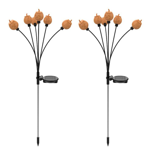 PumpkinGlow - Solarbetriebene LED Gartenlampe in Kürbisform für Halloween Dekoration