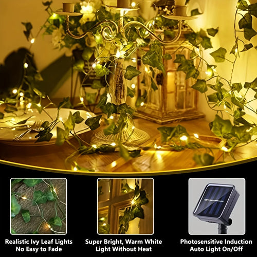 VineGlow - Dekorative Solar Lichterkette mit 8 Modi für Garten und Terrasse