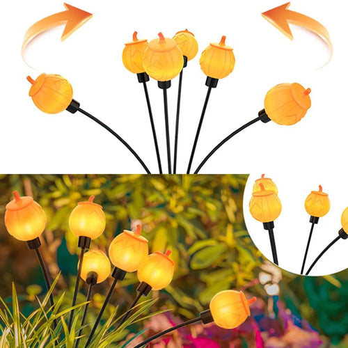 PumpkinGlow - Solarbetriebene LED Gartenlampe in Kürbisform für Halloween Dekoration