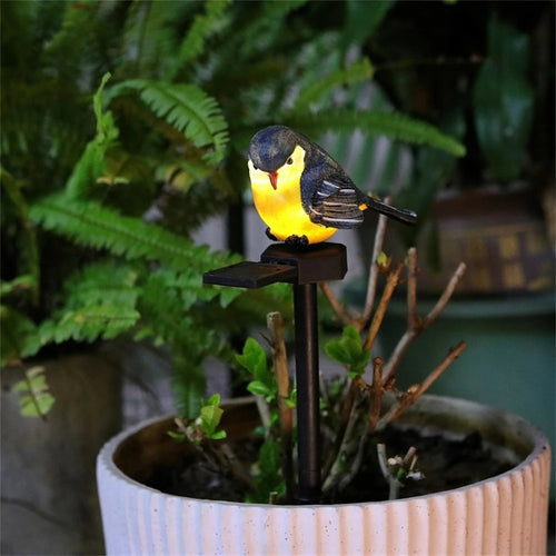 BirdLuxe - Solarbetriebene LED Vogel Gartenlampe für Dekoration und Beleuchtung im Freien