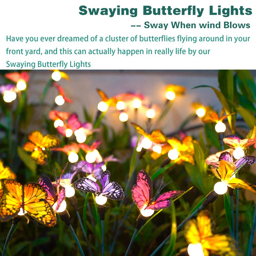 SolarFlutter - Schmetterlings-Solarleuchte mit 8 Modi für Garten, Hochzeit und Dekoration