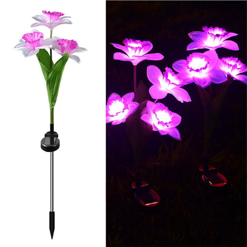 LichtBlume - Elegante Solarleuchten für Garten & Balkon, LED Narzissenlichter